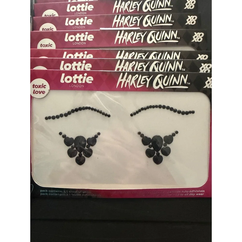 30 Lottie London Harley Quinn Toxic Love Face & Body Gems Black Rhinestones NEW‎